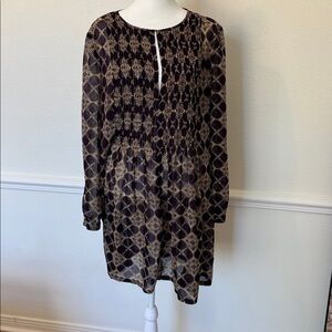 Soma Wine & Yellow Patterned Tunic Sleepwear